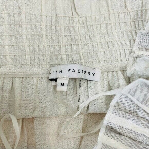 English Factory off the shoulder striped linen top - Picture 4 of 5